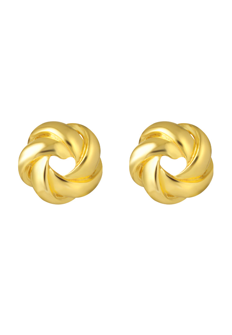 TOMEI Petally Knot Earrings, Yellow Gold 916