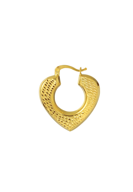 TOMEI Lusso Italia Heart Motive Earrings, Yellow Gold 916