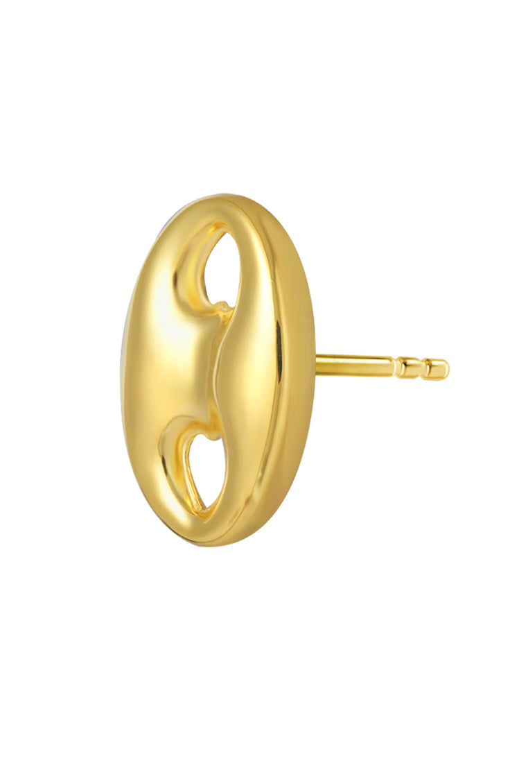 TOMEI Lusso Italia Button Earrings, Yellow Gold 916