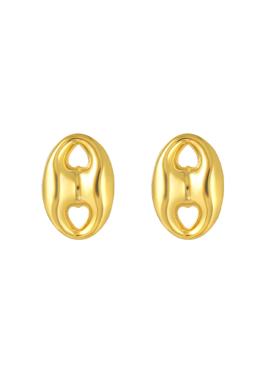 TOMEI Lusso Italia Button Earrings, Yellow Gold 916