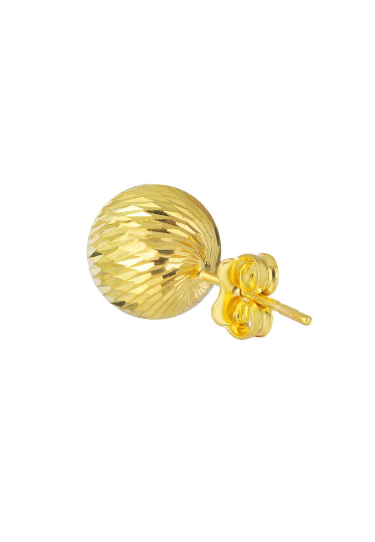 TOMEI Lusso Italia Lasered Cutting Ball Earrings, Yellow Gold 916