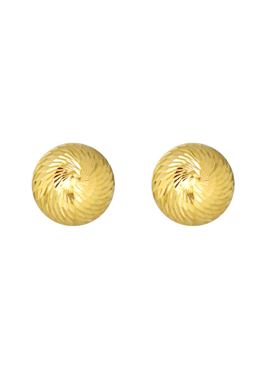 TOMEI Lusso Italia Lasered Cutting Ball Earrings, Yellow Gold 916