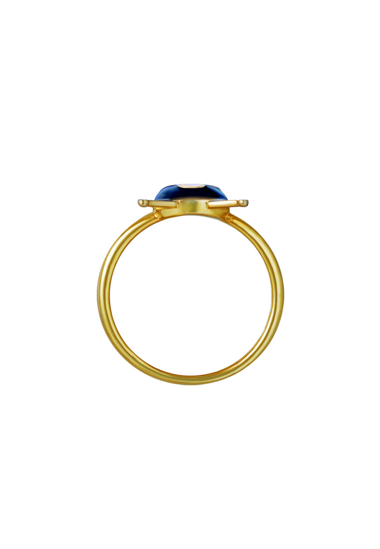 TOMEI X SANRIO Kuromi Ring, Yellow Gold 916