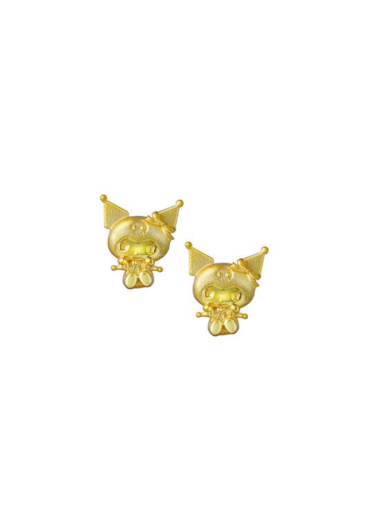 TOMEI X SANRIO Kuromi Earrings, Yellow Gold 916