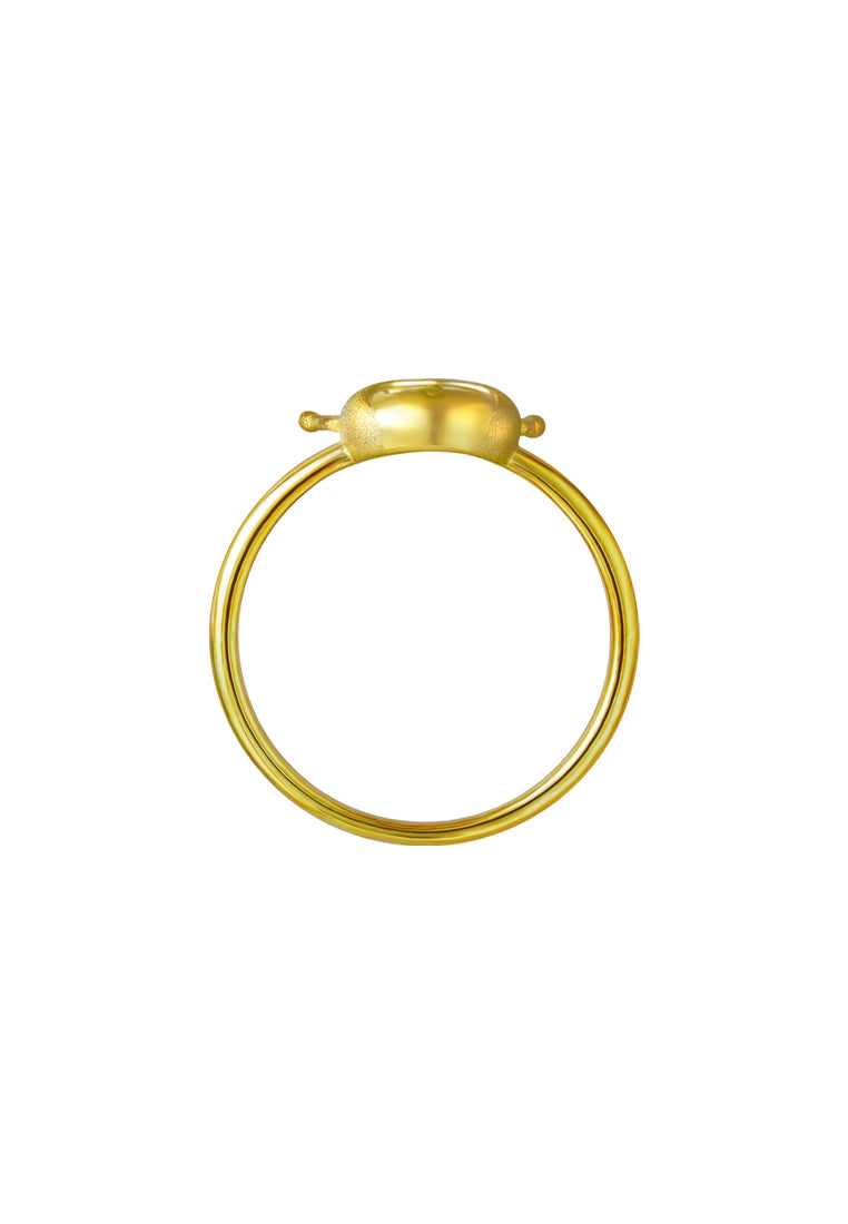 TOMEI X SANRIO Kuromi Head Ring, Yellow Gold 916