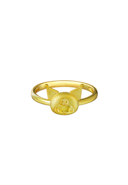 TOMEI X SANRIO Kuromi Head Ring, Yellow Gold 916