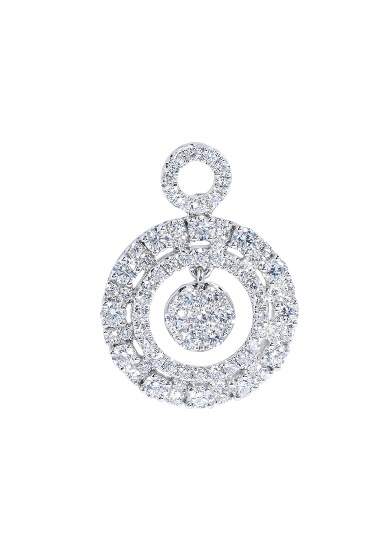 TOMEI Glimmering Grace Collection Diamond Pendant, White Gold 750