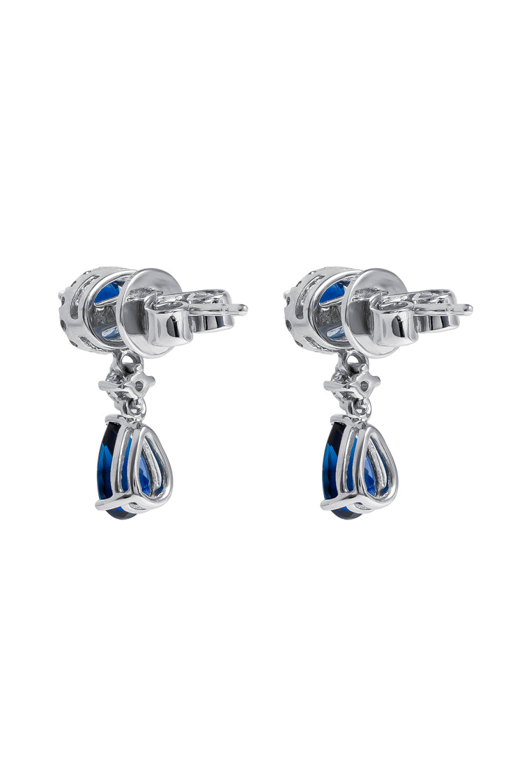 TOMEI Blue Sapphire Earrings, White Gold 750