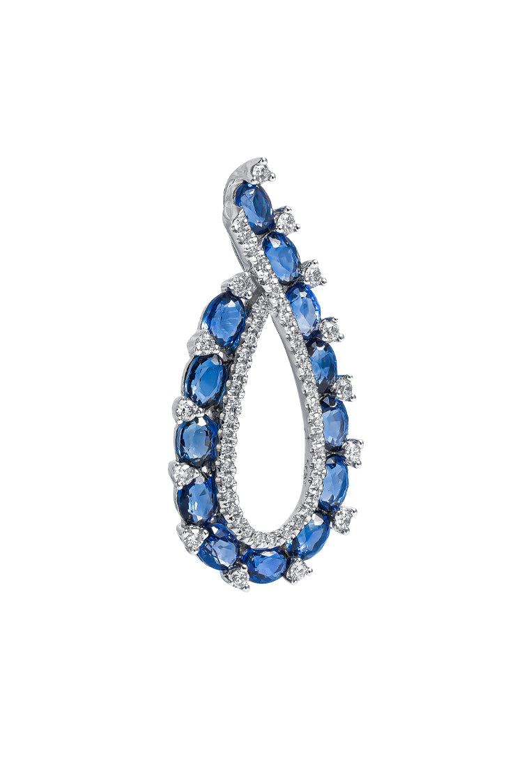 TOMEI Blue Sapphire Pendant, White Gold 750