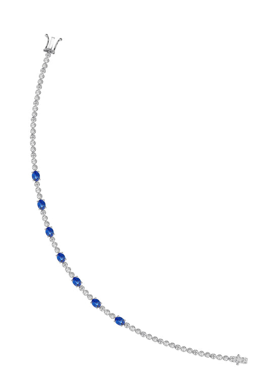 TOMEI Blue Sapphire Bracelet, White Gold 750