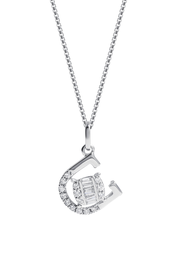 TOMEI Chic Radiance Collection Diamond Pendant Set, White Gold 585