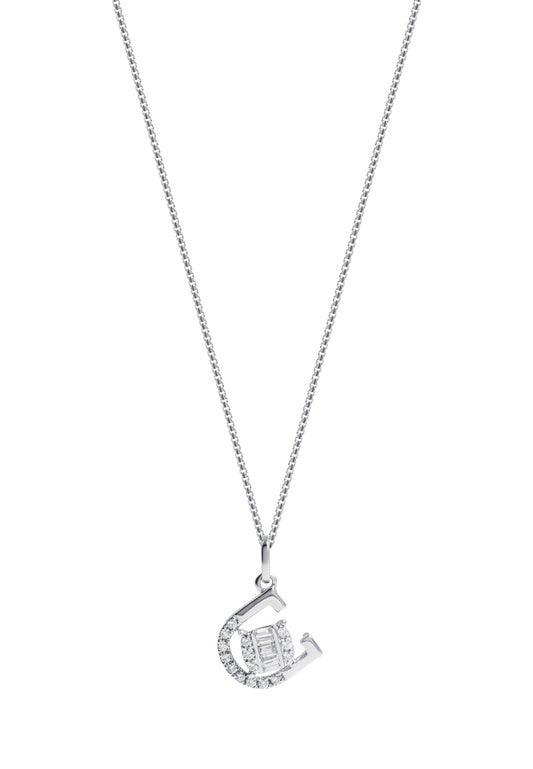 TOMEI Chic Radiance Collection Diamond Pendant Set, White Gold 585