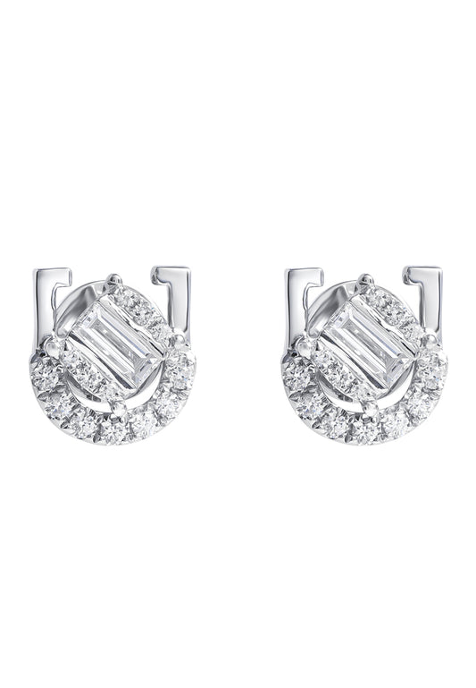 TOMEI Chic Radiance Collection Diamond Earrings, White Gold 585