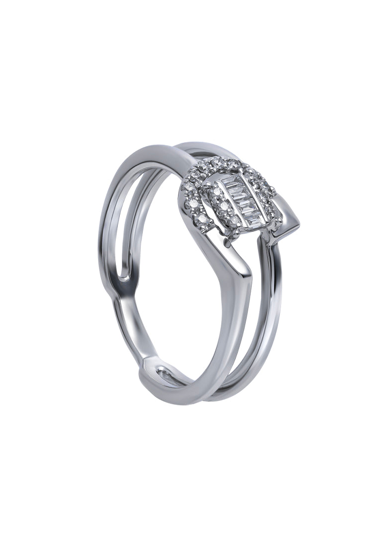 TOMEI Chic Radiance Collection Diamond Ring, White Gold 585