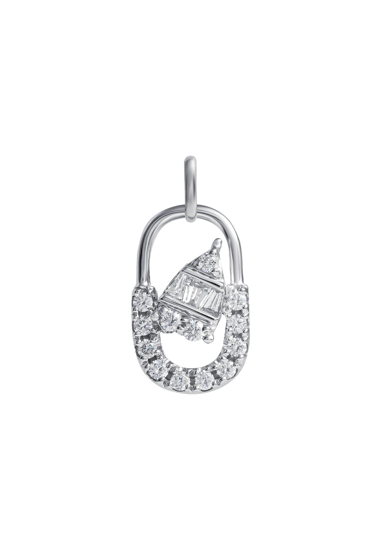 TOMEI Opulent Ovals Collection Diamond Pendant Set, White Gold 585