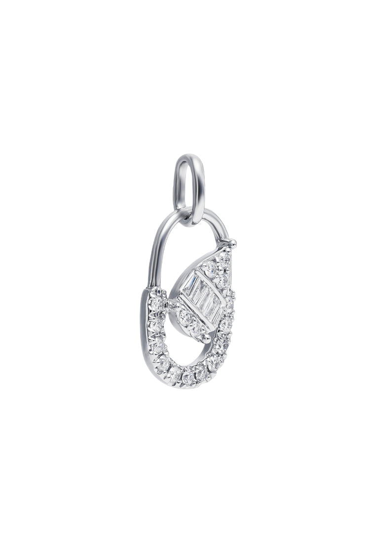 TOMEI Opulent Ovals Collection Diamond Pendant Set, White Gold 585