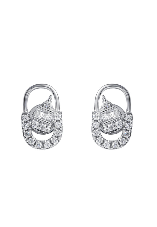 TOMEI Opulent Ovals Collection Diamond Earrings, White Gold 585