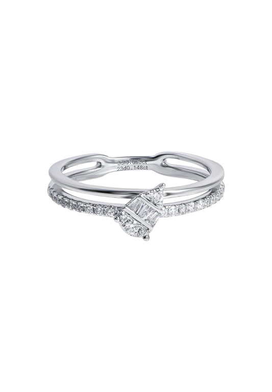 TOMEI Opulent Ovals Collection Diamond Ring, White Gold 585