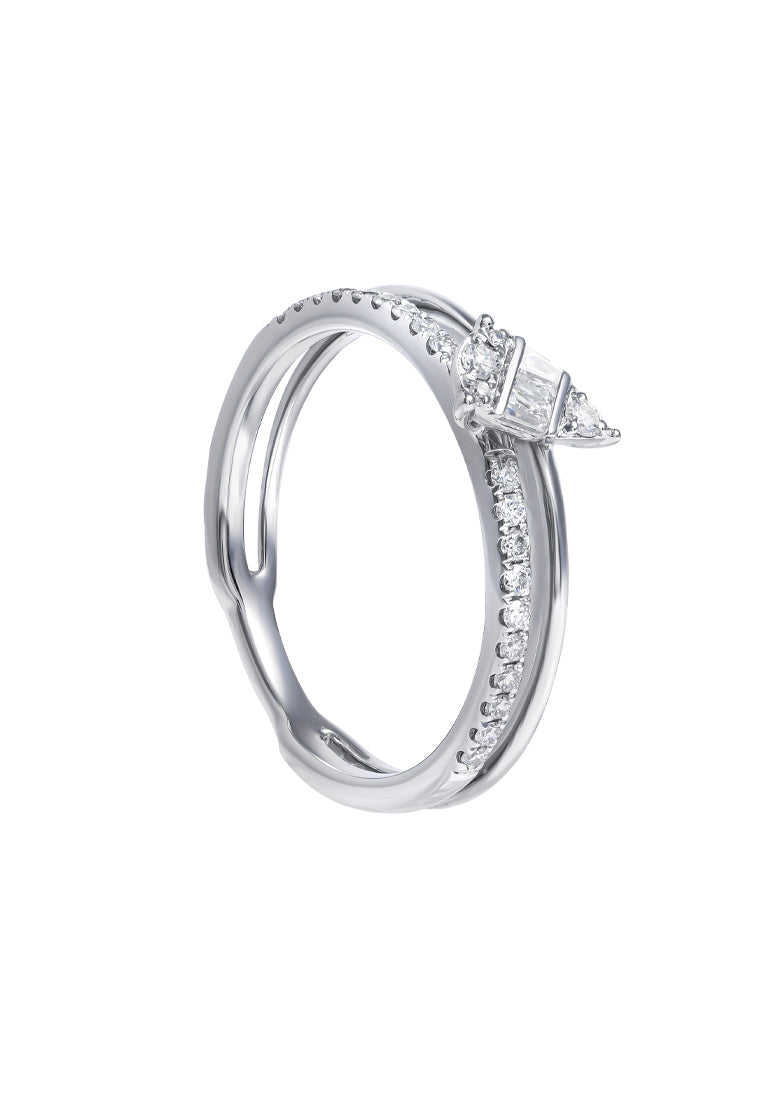 TOMEI Opulent Ovals Collection Diamond Ring, White Gold 585