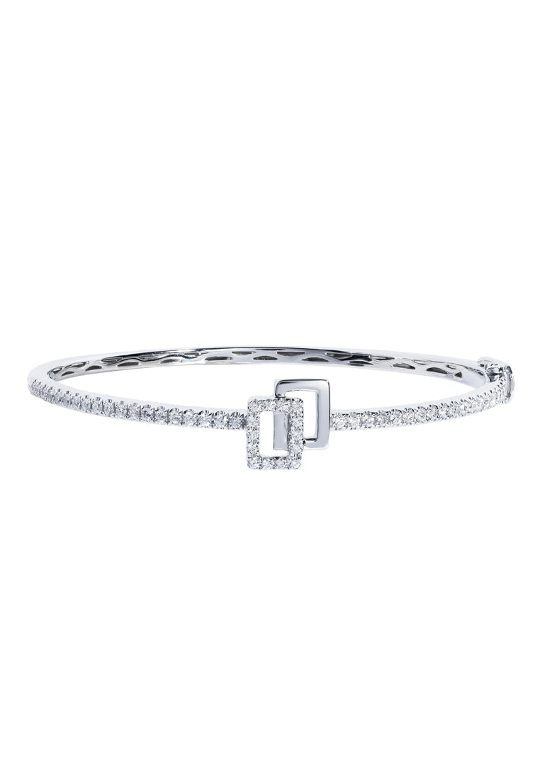 TOMEI Brilliance Collection Diamond Bangle, White Gold 585