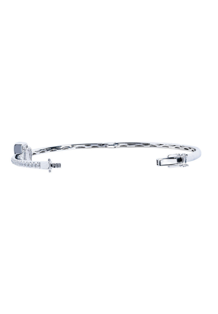 TOMEI Brilliance Collection Diamond Bangle, White Gold 585