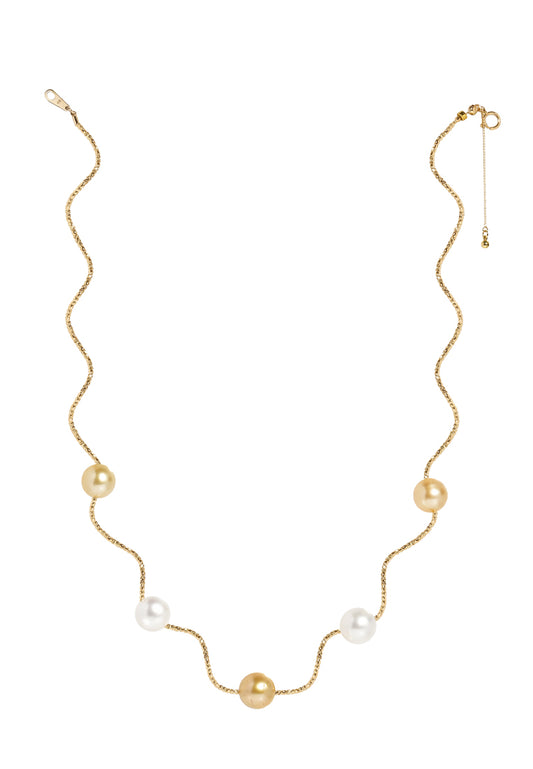 TOMEI Luminous Pearl Necklace, Yellow Gold 750