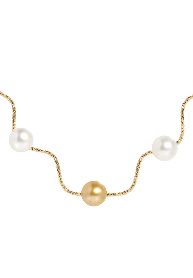 TOMEI Luminous Pearl Necklace, Yellow Gold 750