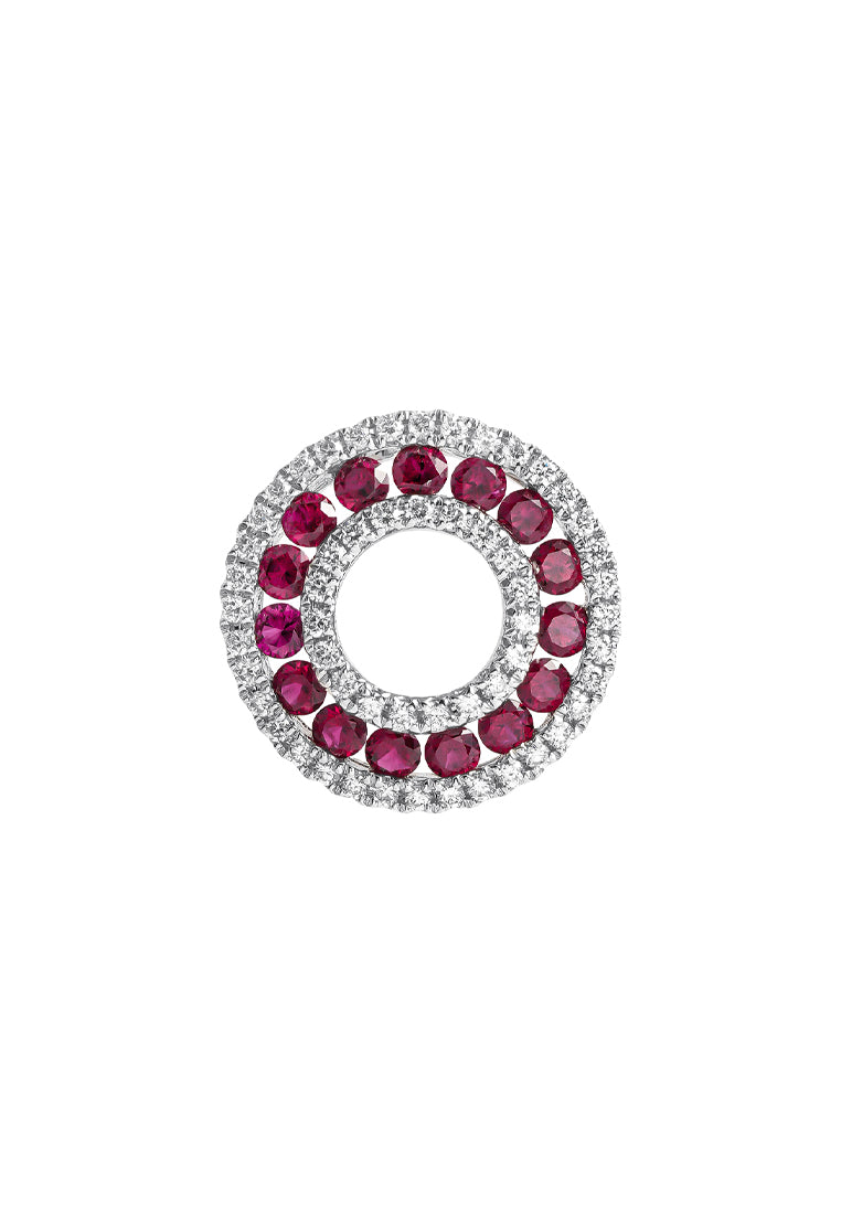 TOMEI Vibrant Ruby Pendant, White Gold 750