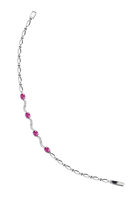 TOMEI Vibrant Ruby Bracelet, White Gold 750