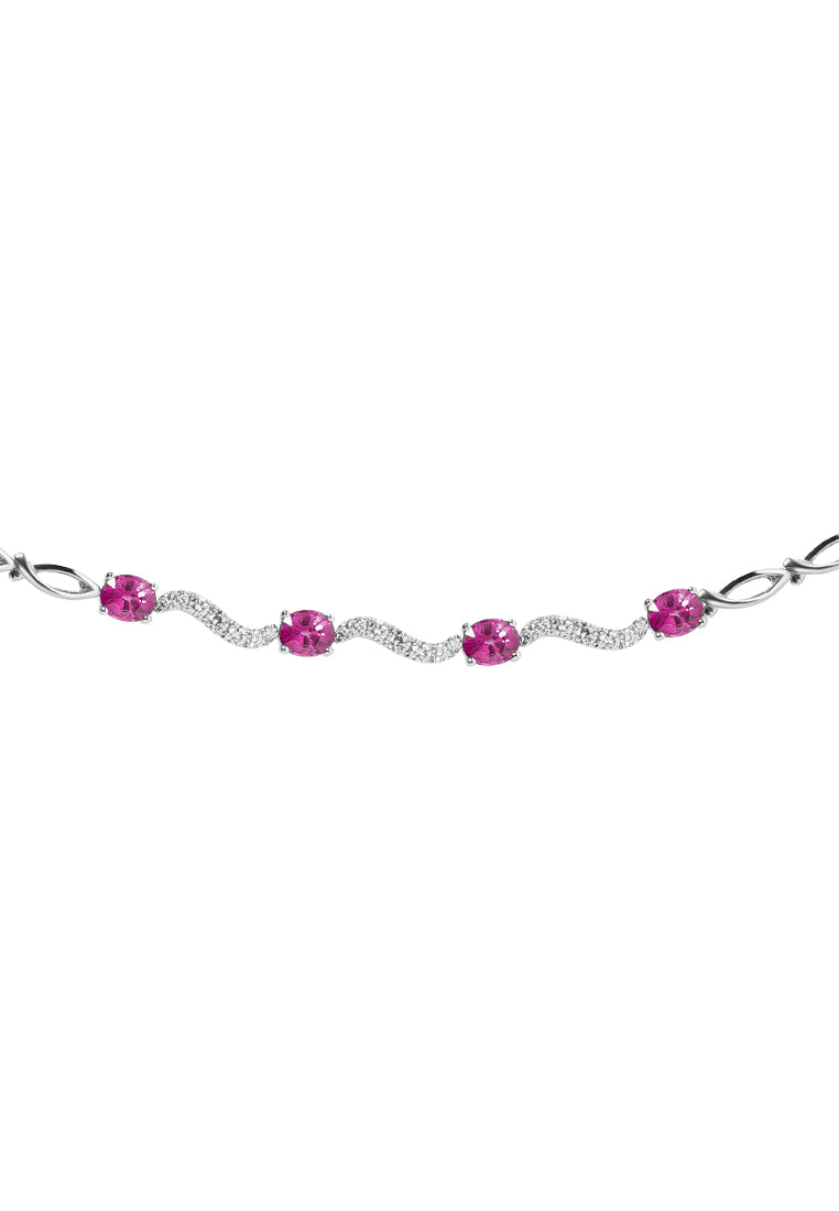 TOMEI Vibrant Ruby Bracelet, White Gold 750