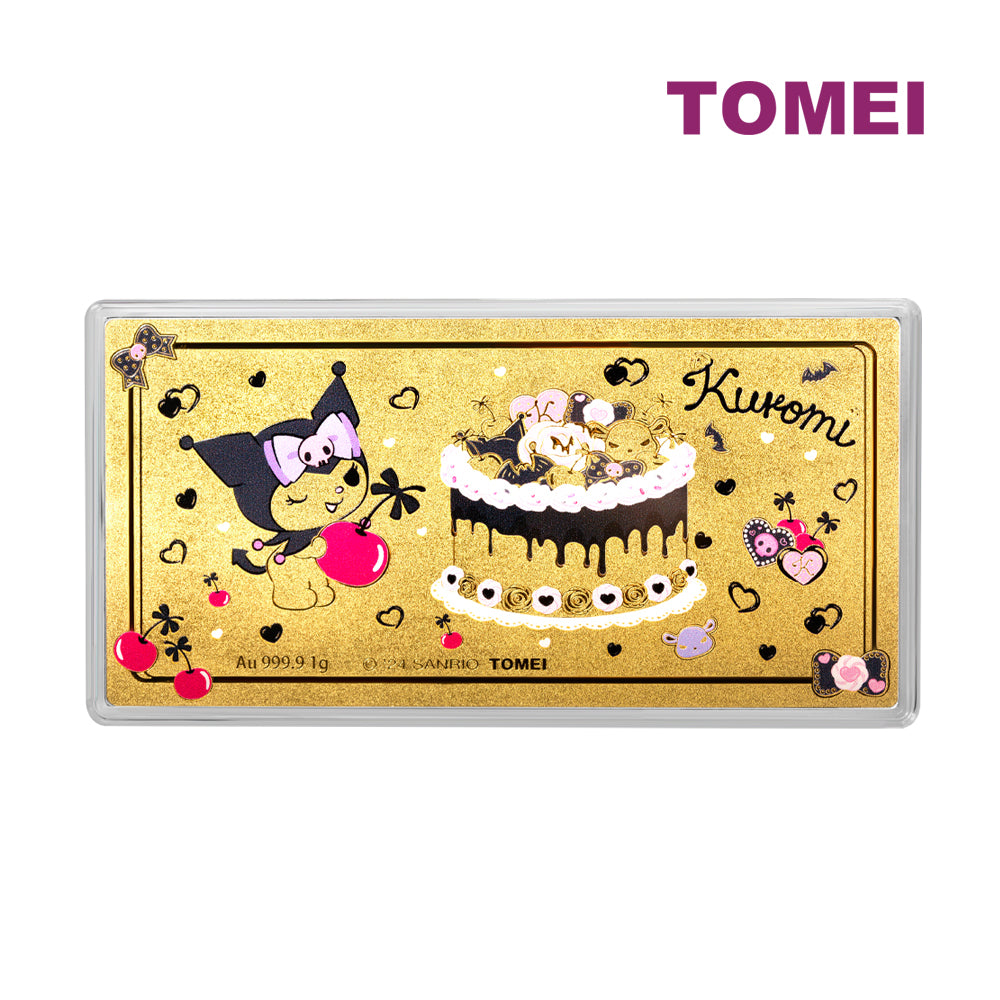 TOMEI X SANRIO Kuromi Gold Foil 1G, Yellow Gold 9999