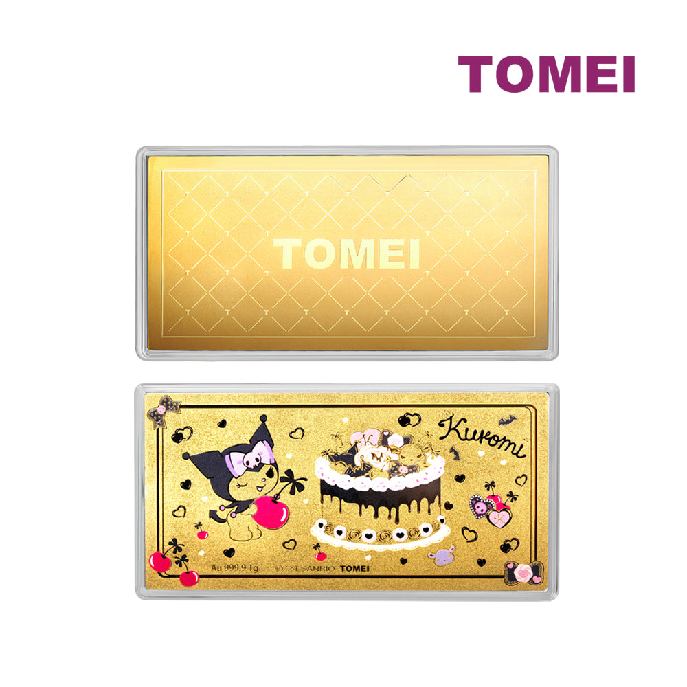 TOMEI X SANRIO Kuromi Gold Foil 1G, Yellow Gold 9999