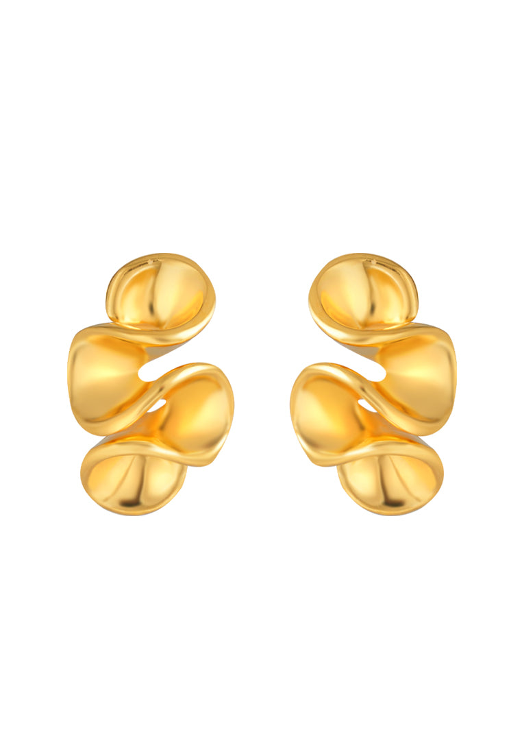 TOMEI Curvy Earrings, Yellow Gold 916