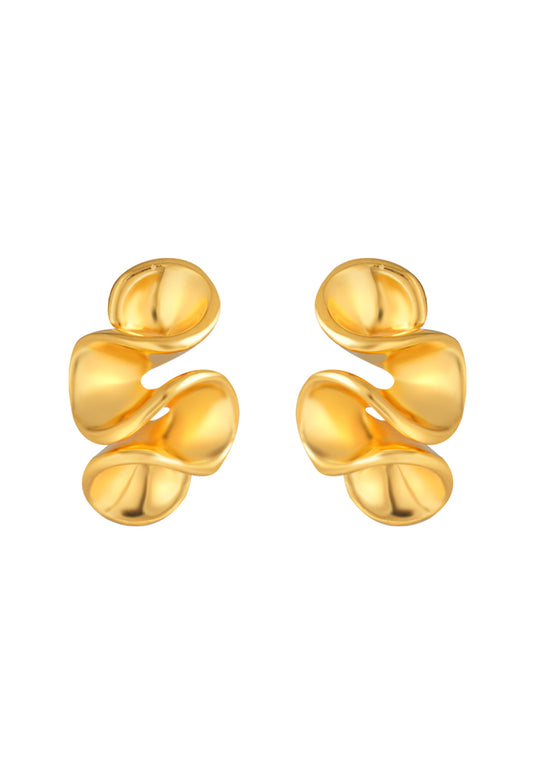 TOMEI Curvy Earrings, Yellow Gold 916