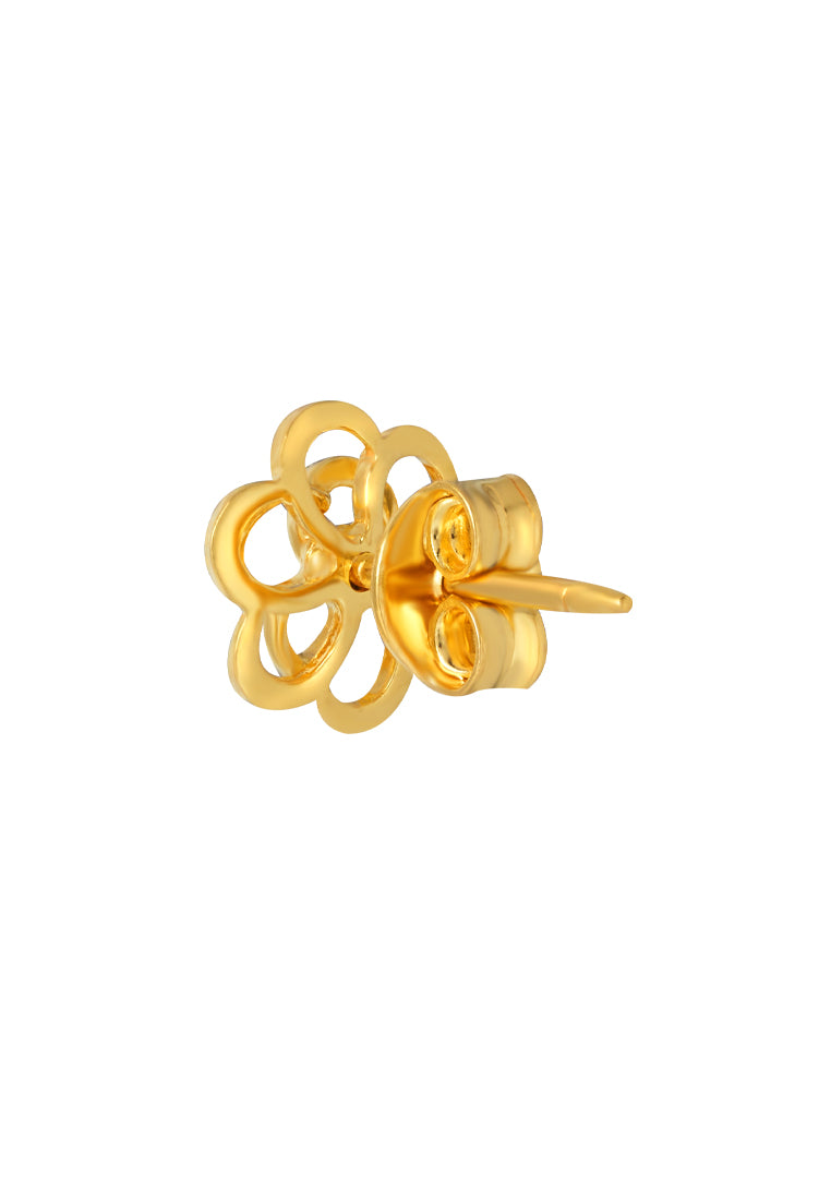 TOMEI Curling Petals Earrings, Yellow Gold 916