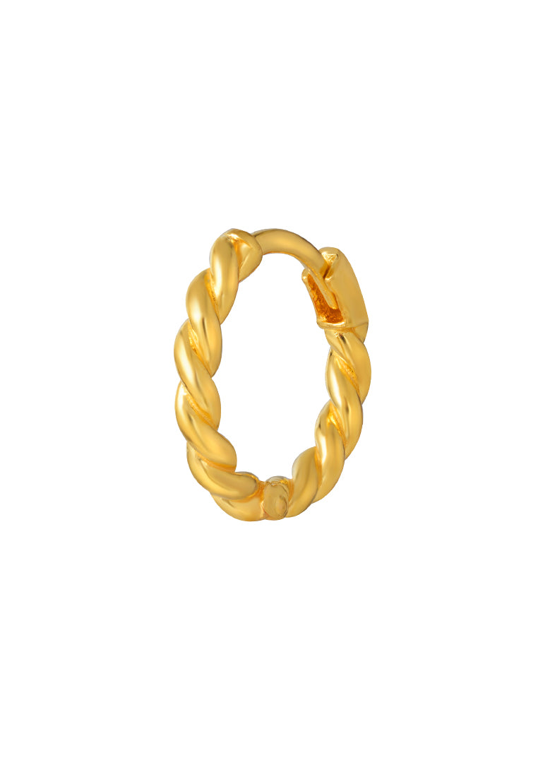 TOMEI Twisted Hoop Earrings, Yellow Gold 916