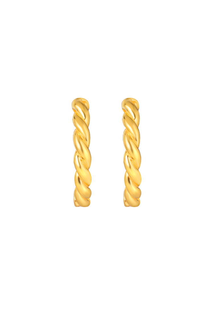 TOMEI Twisted Hoop Earrings, Yellow Gold 916