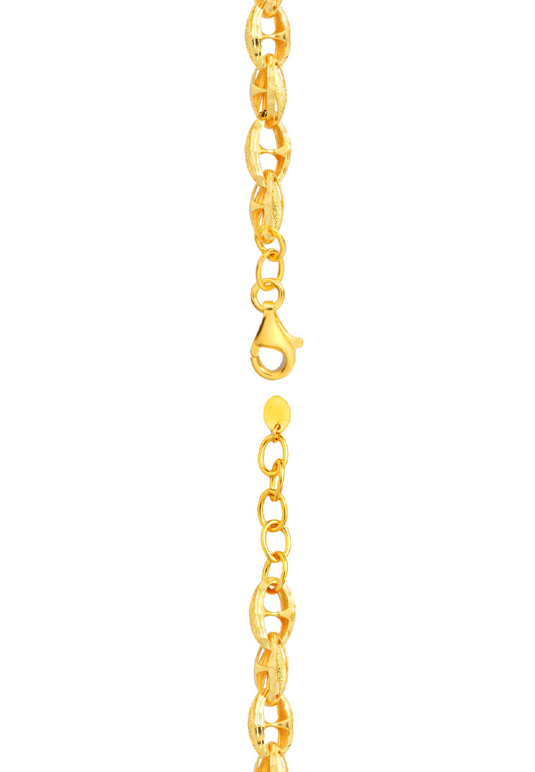 TOMEI Lasered Bracelet, Yellow Gold 916