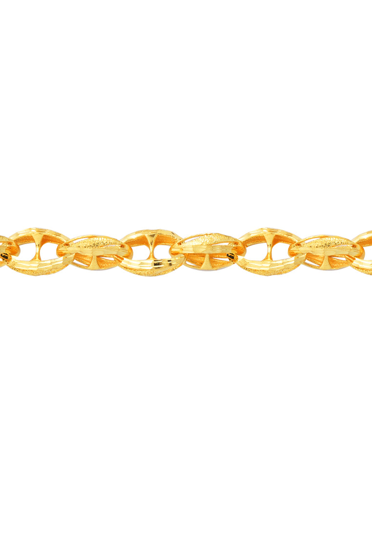 TOMEI Lasered Bracelet, Yellow Gold 916