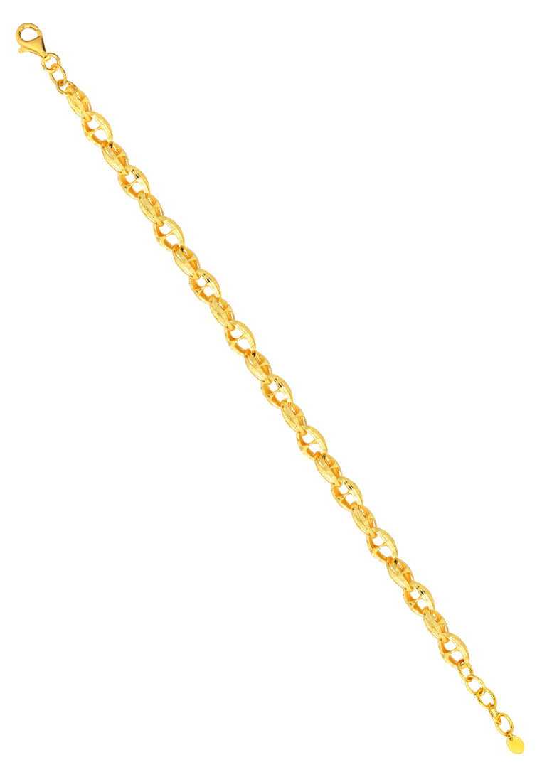 TOMEI Lasered Bracelet, Yellow Gold 916