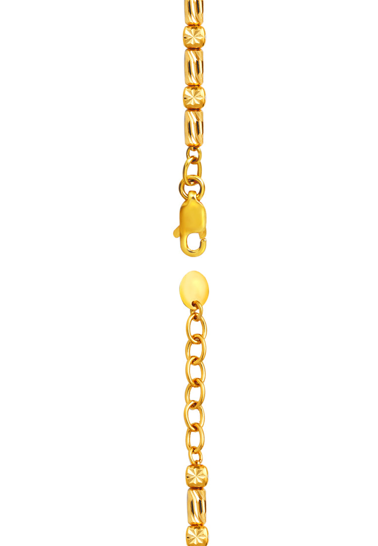 TOMEI Lasered Cube Bracelet, Yellow Gold 916