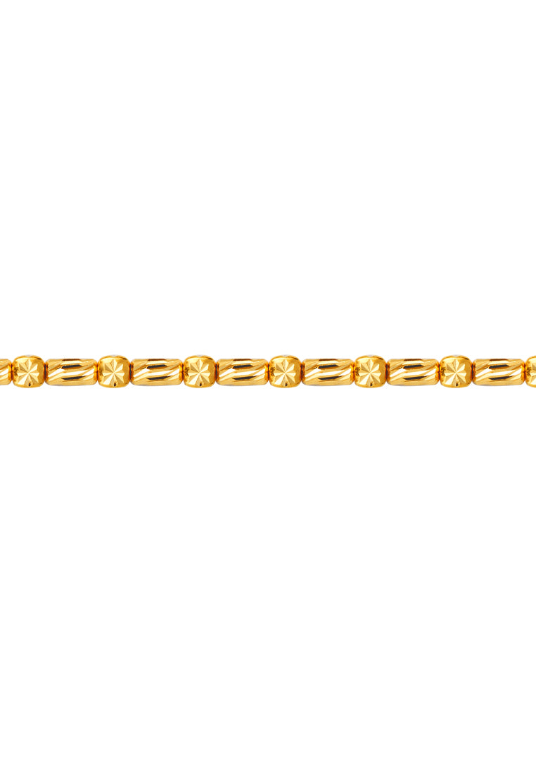 TOMEI Lasered Cube Bracelet, Yellow Gold 916