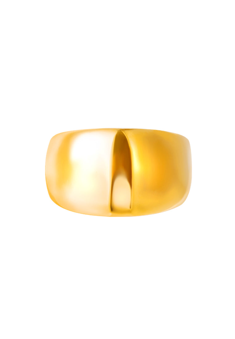 TOMEI Diamond Cut Collection Chunky Ring, Yellow Gold 916