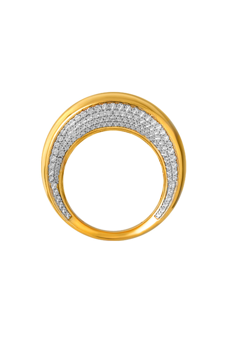 TOMEI Diamond Cut Collection Chunky Ring, Yellow Gold 916