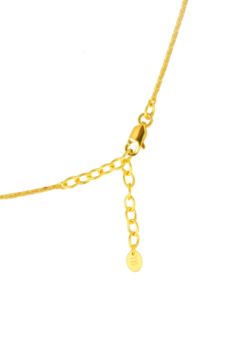 TOMEI Duo Heart Necklace, Yellow Gold 916