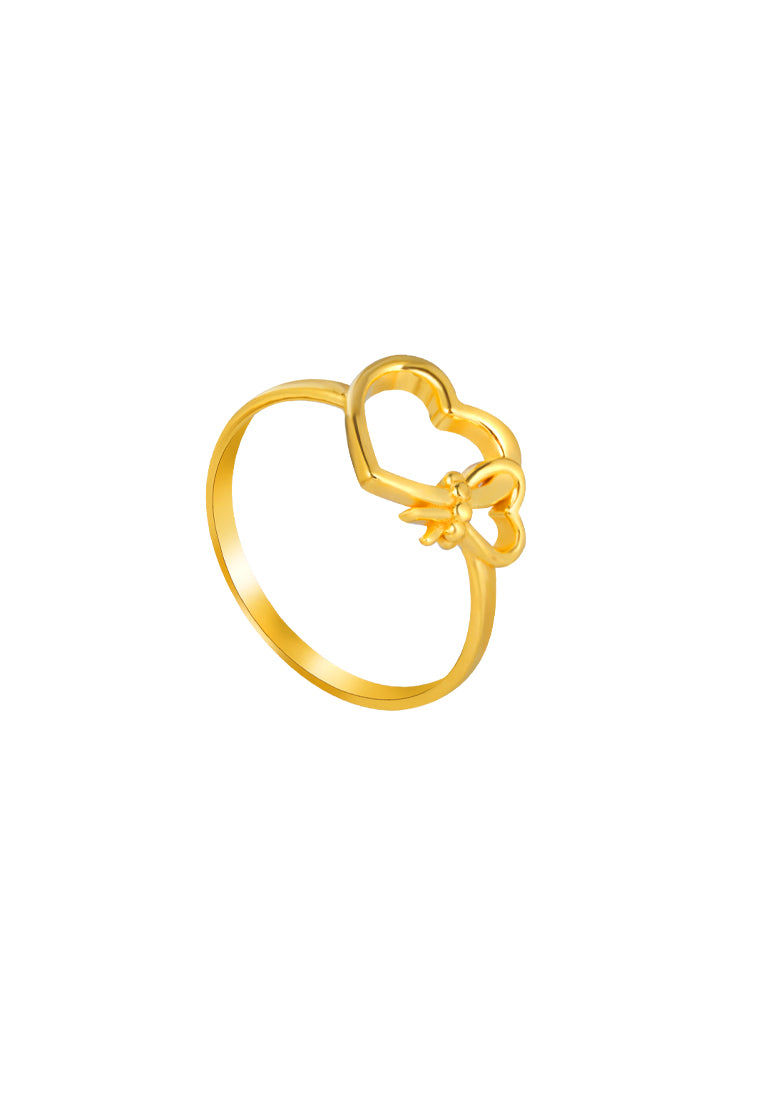 TOMEI Duo Heart Ring, Yellow Gold 916