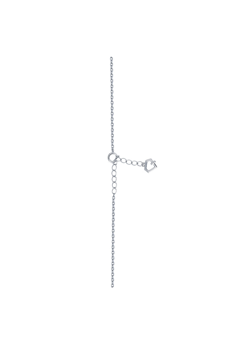 TOMEI Lovely Ribband Necklace, White Gold 750