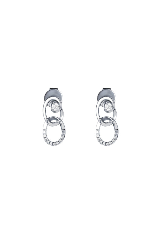 TOMEI Diamond Earrings, White Gold 375