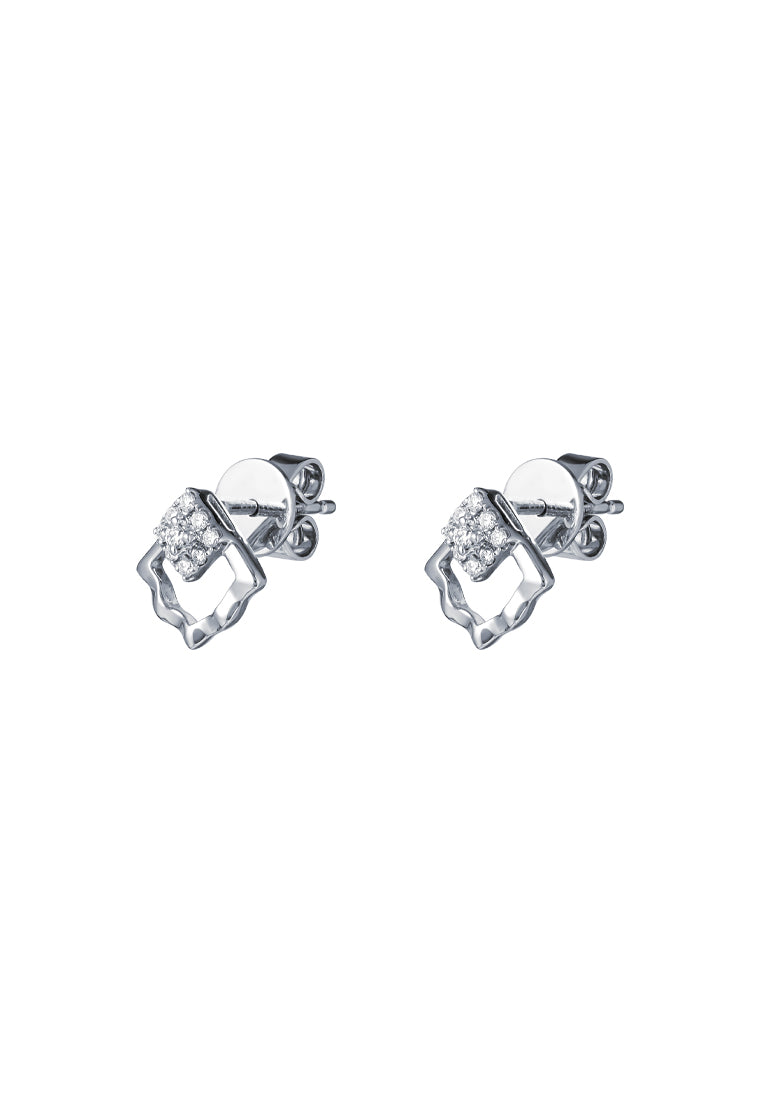 TOMEI Diamond Earrings, White Gold 375