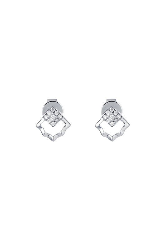 TOMEI Diamond Earrings, White Gold 375